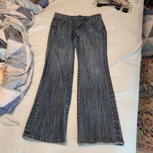 Seven7 Blue Flare Wide Leg Jeans
